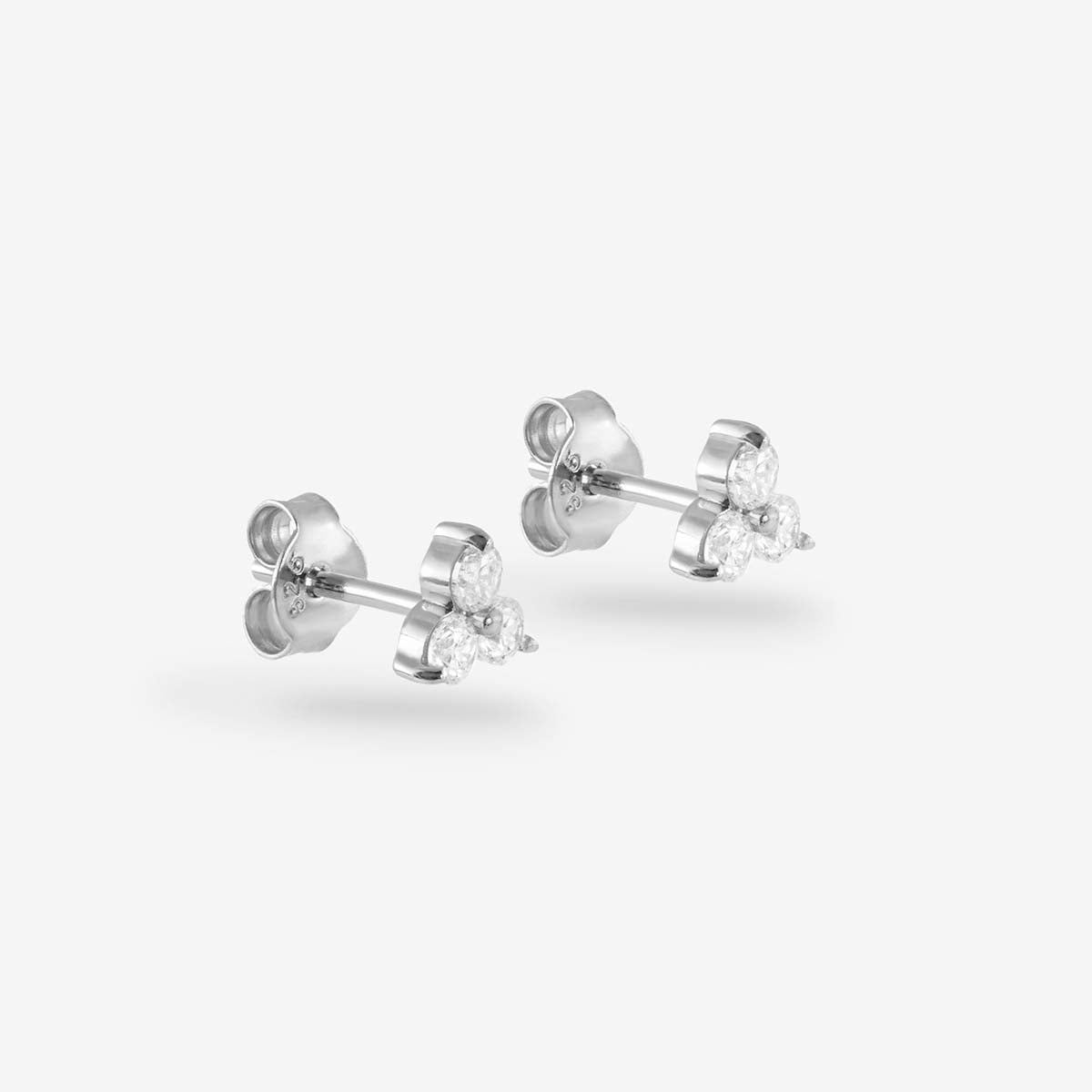 Alena - Pendientes clásicos con triple diamante