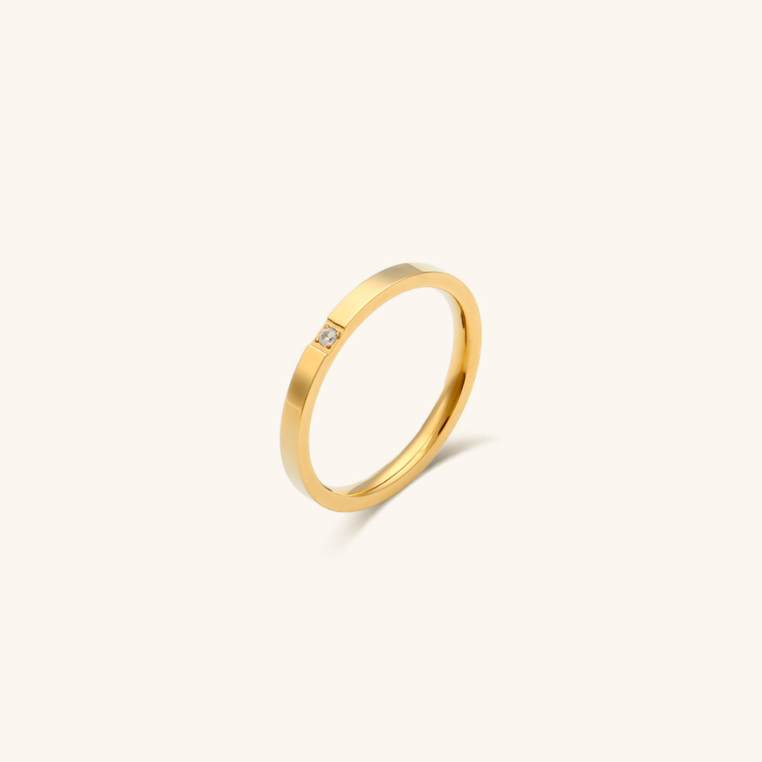 Salvia - Anillo de oro minimalista