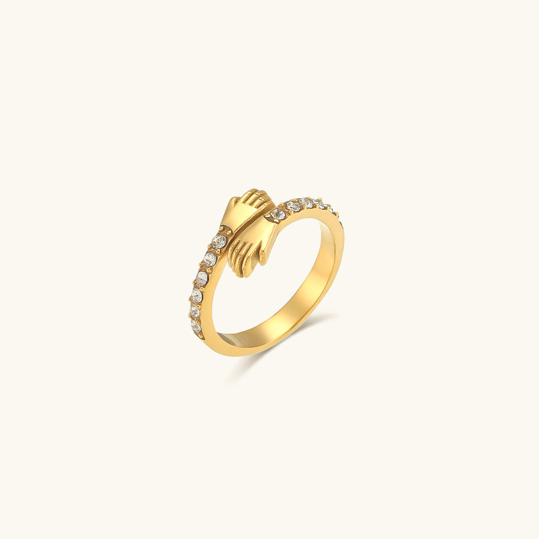 Amaryllis - Gold Hand Diamanten Ring