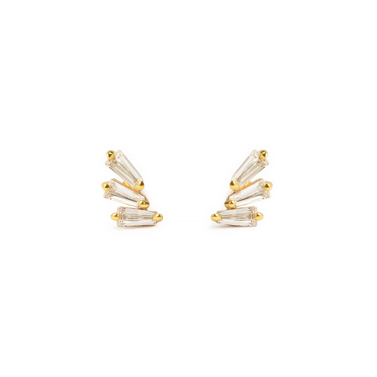 Aretes Tri Baguette