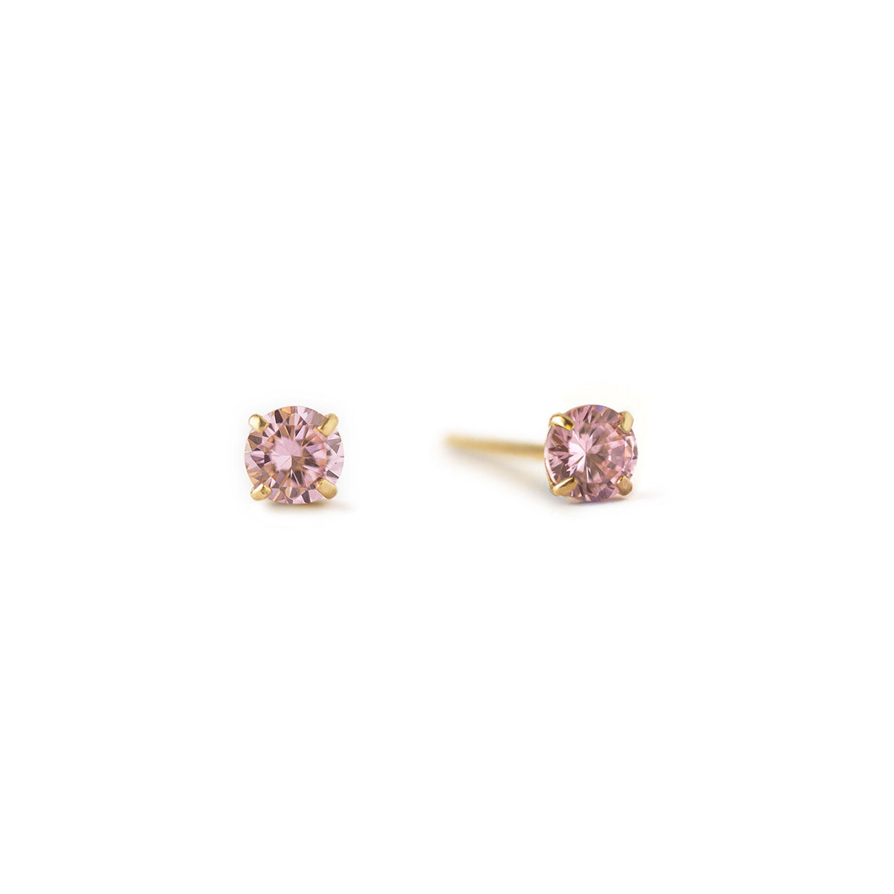 Aretes pequeños con piedra de nacimiento (rosa)