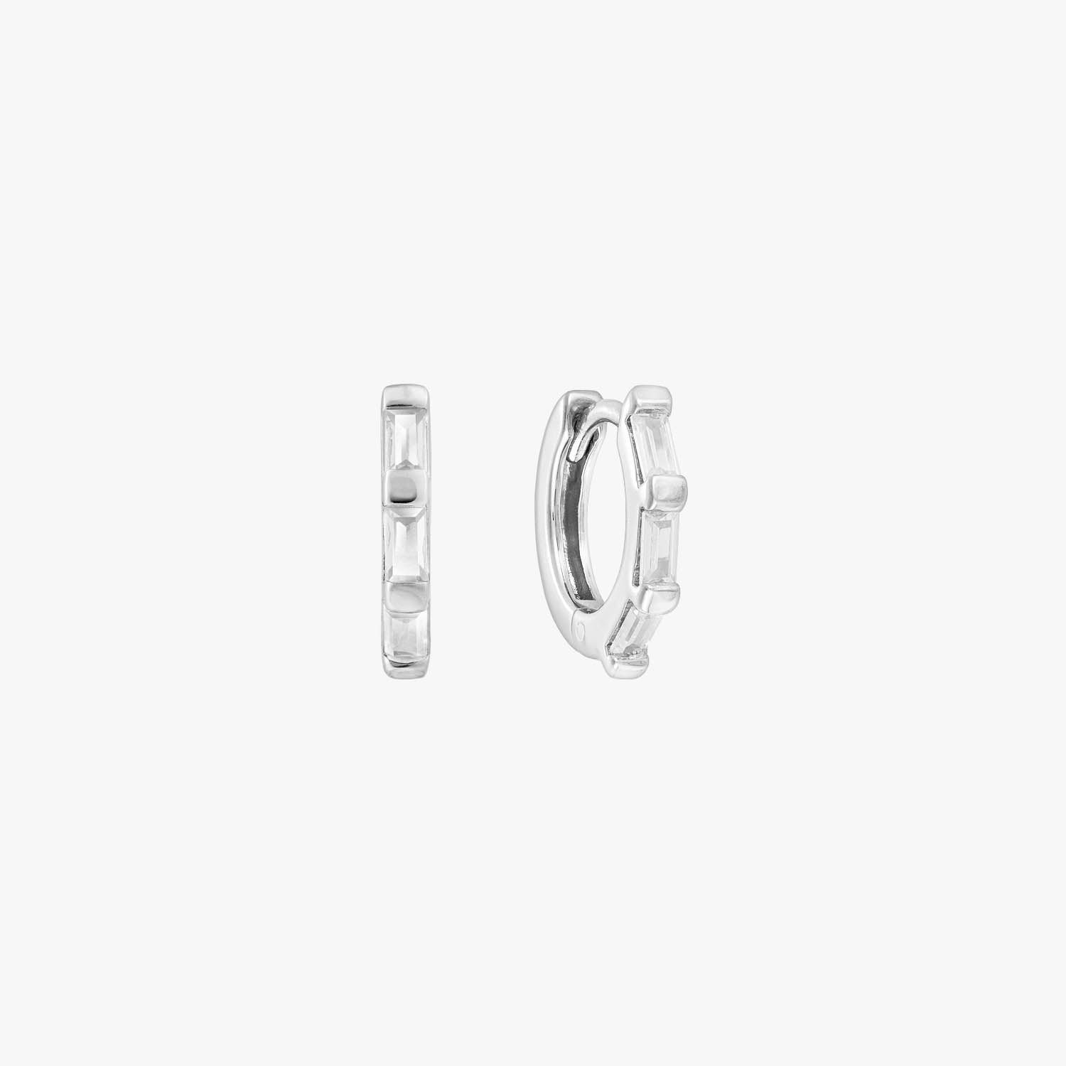 Laila - Pendientes aros Baguette Huggie