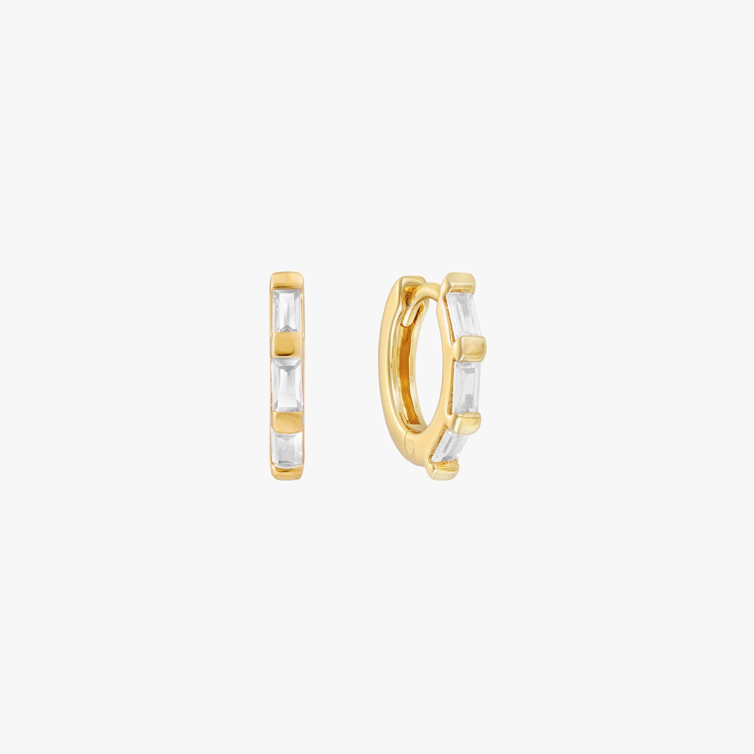 Laila - Pendientes aros Baguette Huggie