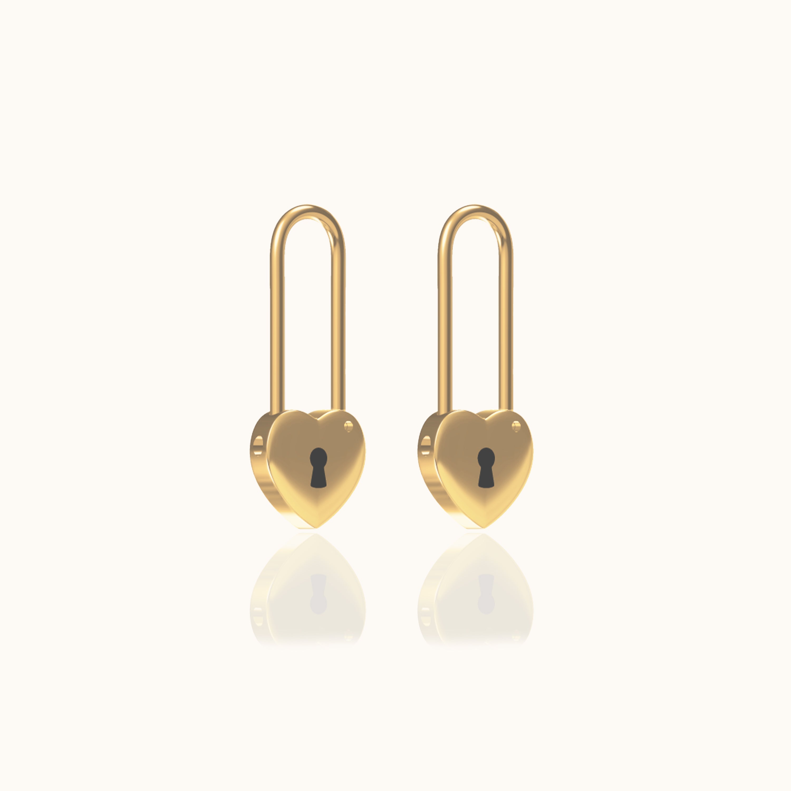 Pendientes con imperdible en forma de corazón Love Lock