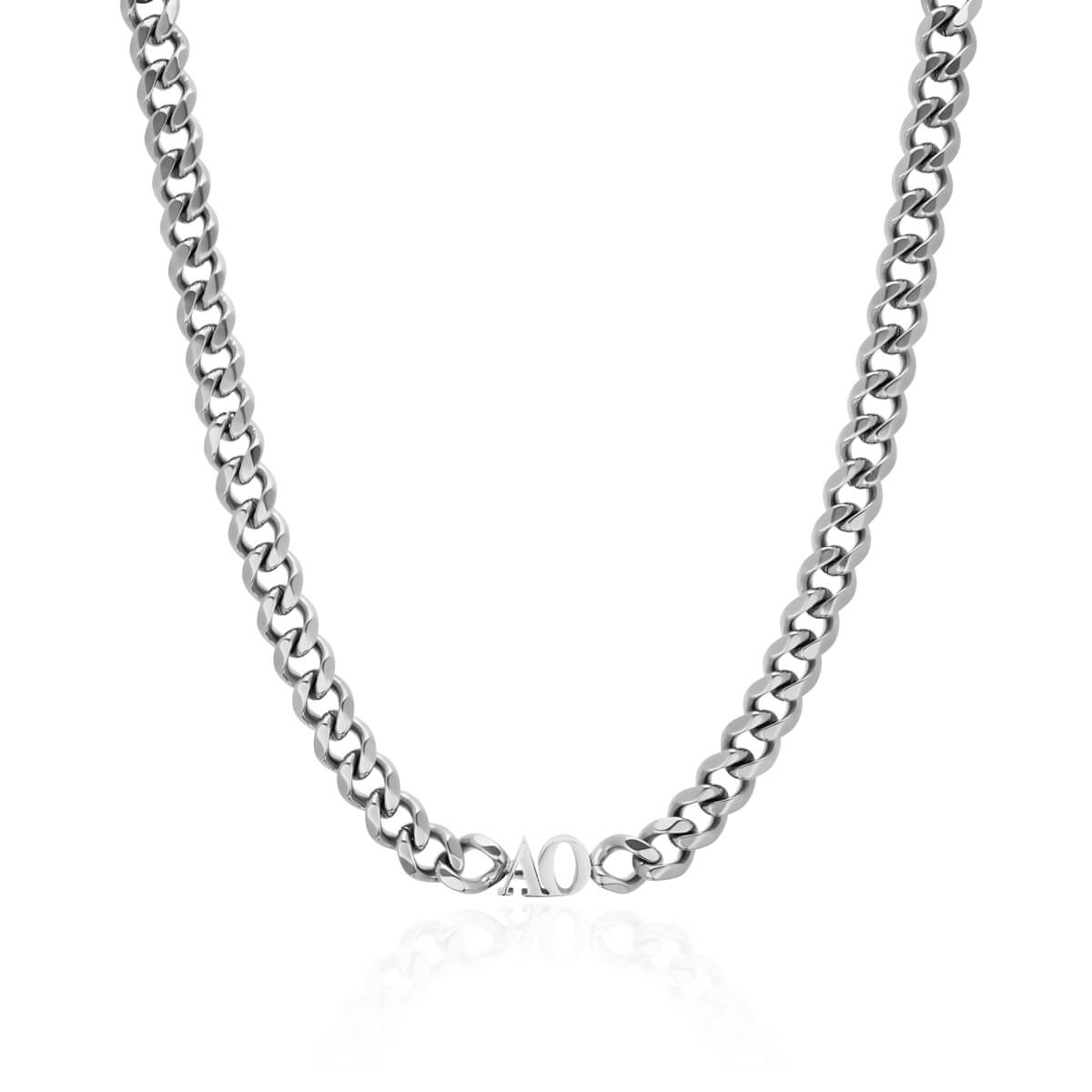 Collar de cadena con inicial (plata)