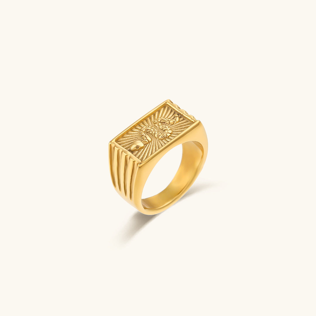 Miles - Anillo con barra de serpiente en oro