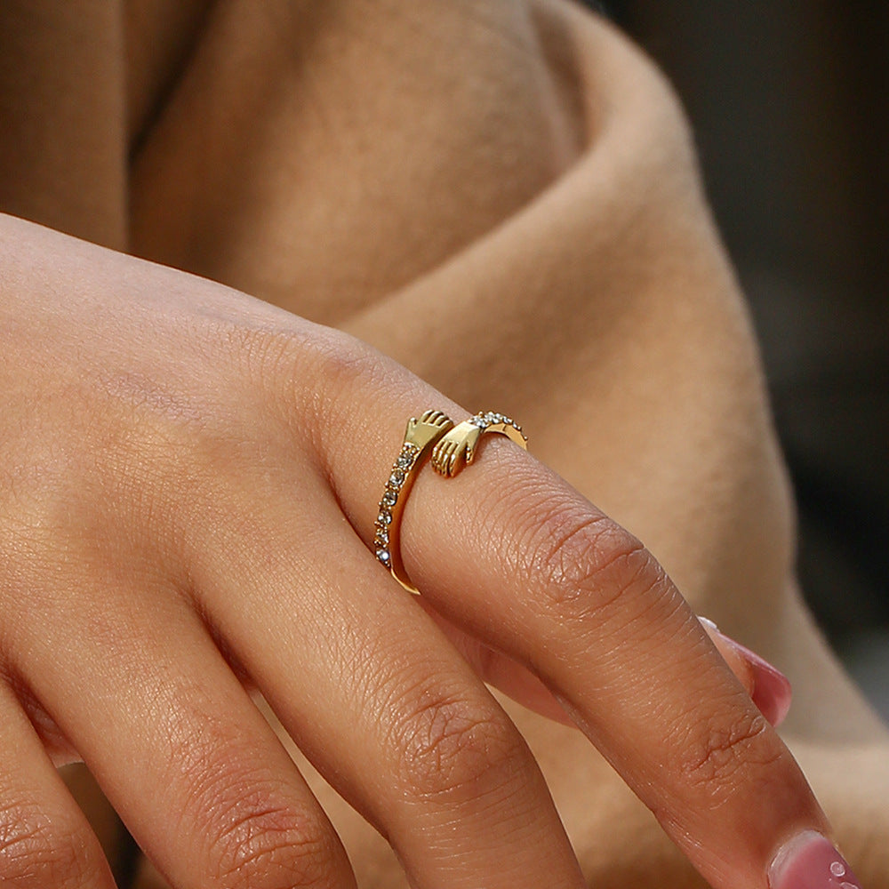 Amaryllis - Gold Hand Diamanten Ring