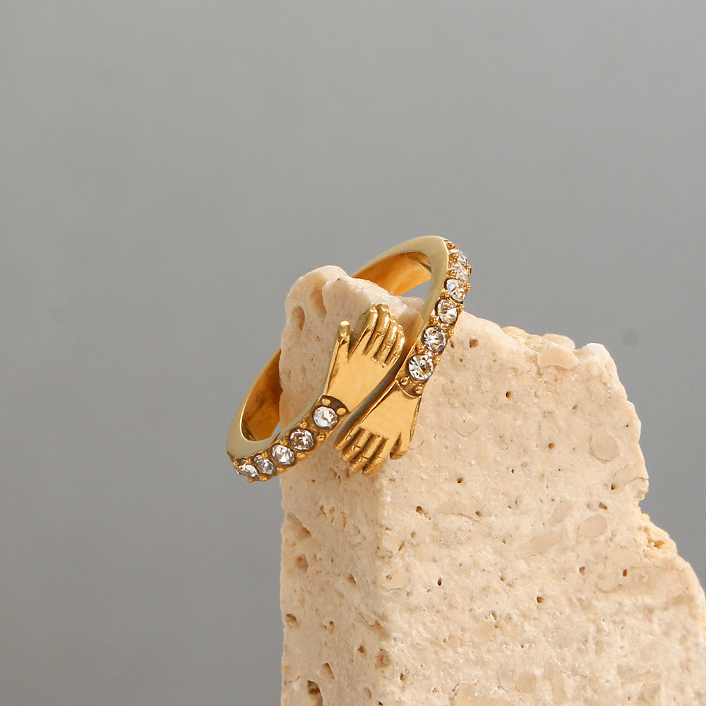 Amaryllis - Gold Hand Diamanten Ring