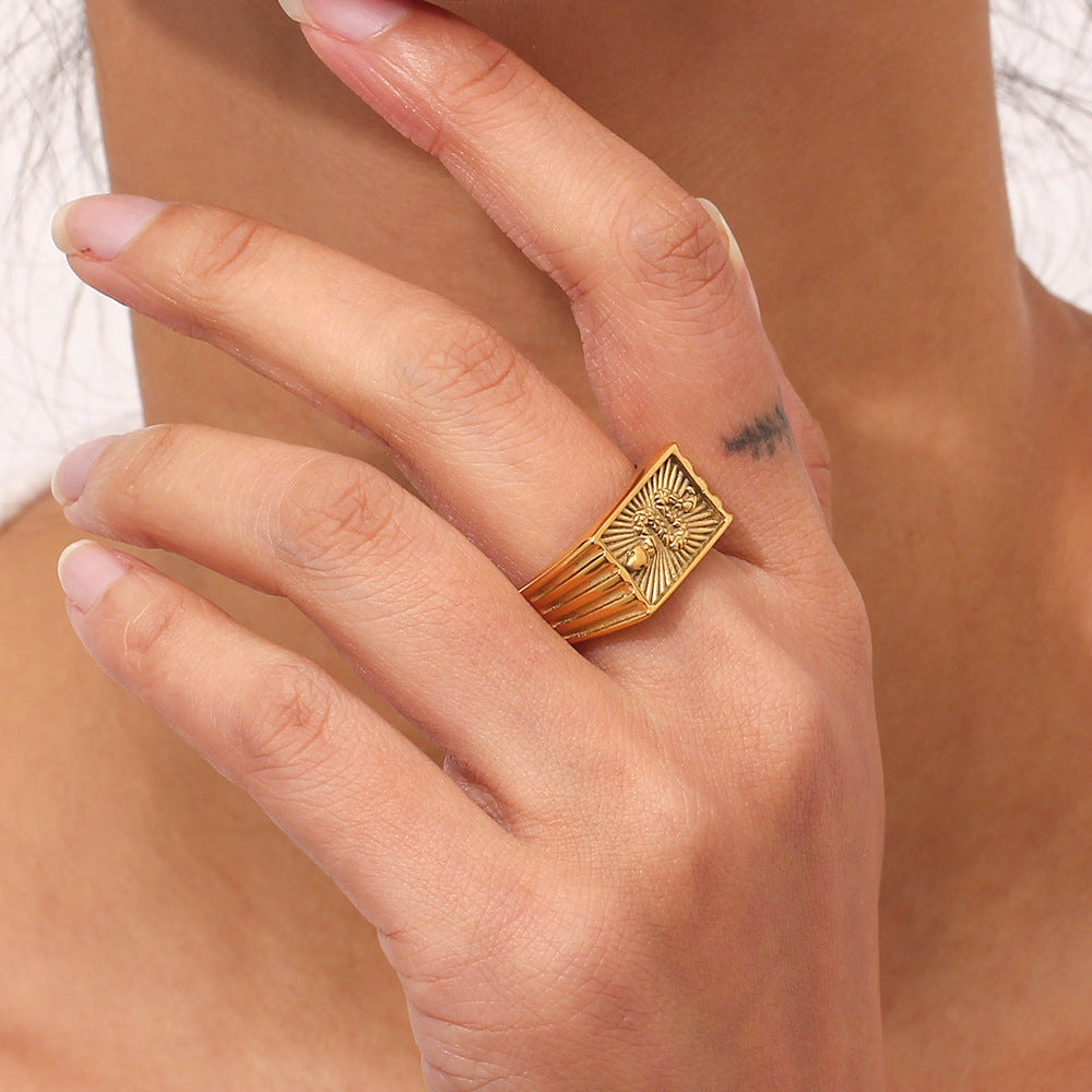 Miles - Gold Schlangenbarren Ring