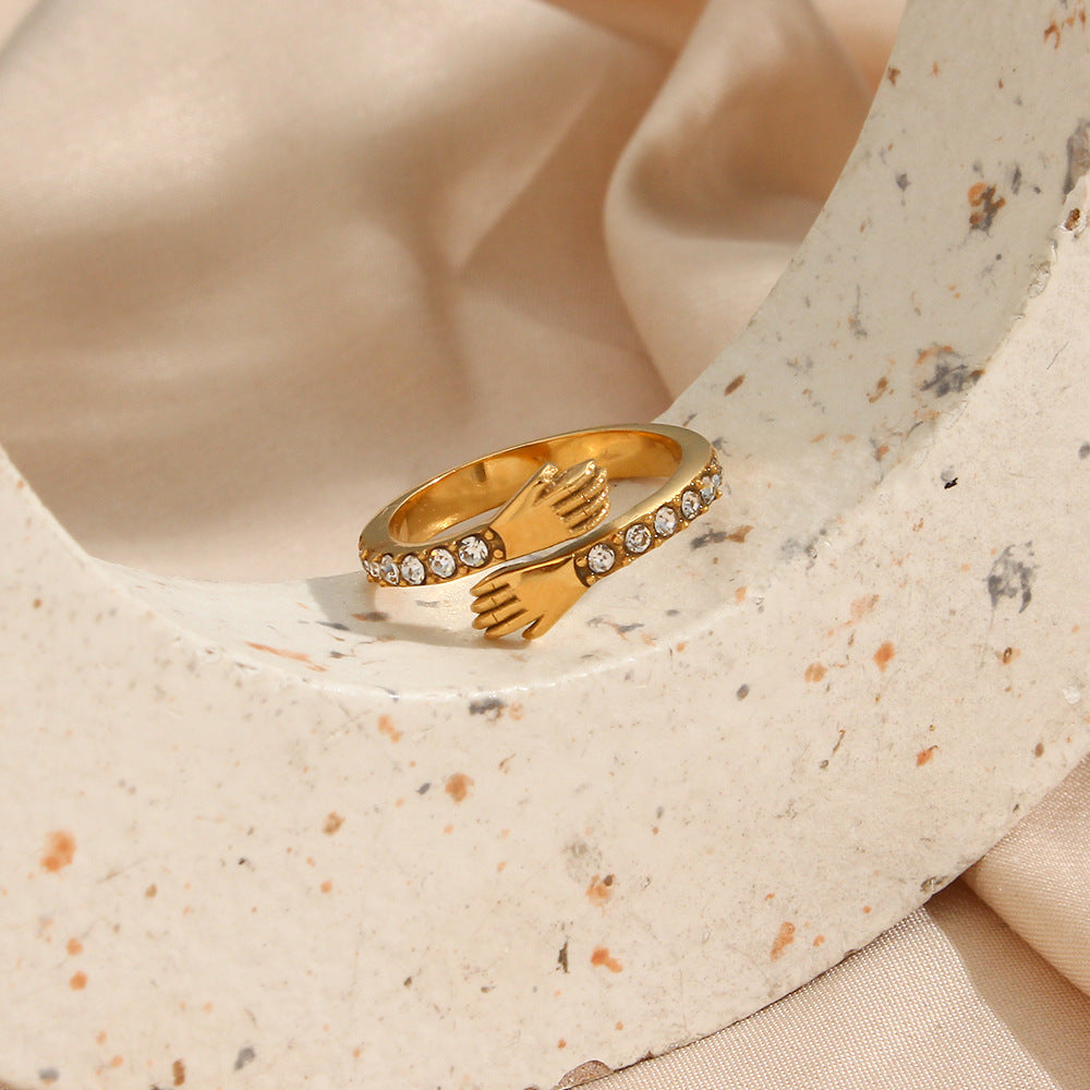 Amaryllis - Gold Hand Diamanten Ring