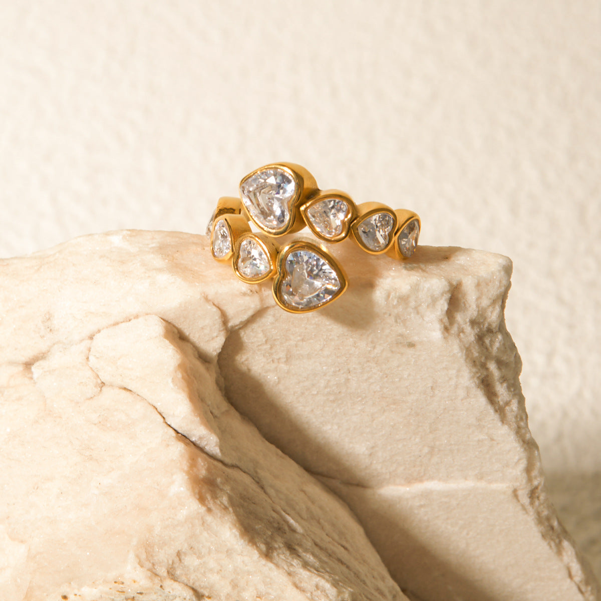 Romy - Gold und Herz Diamanten Ring