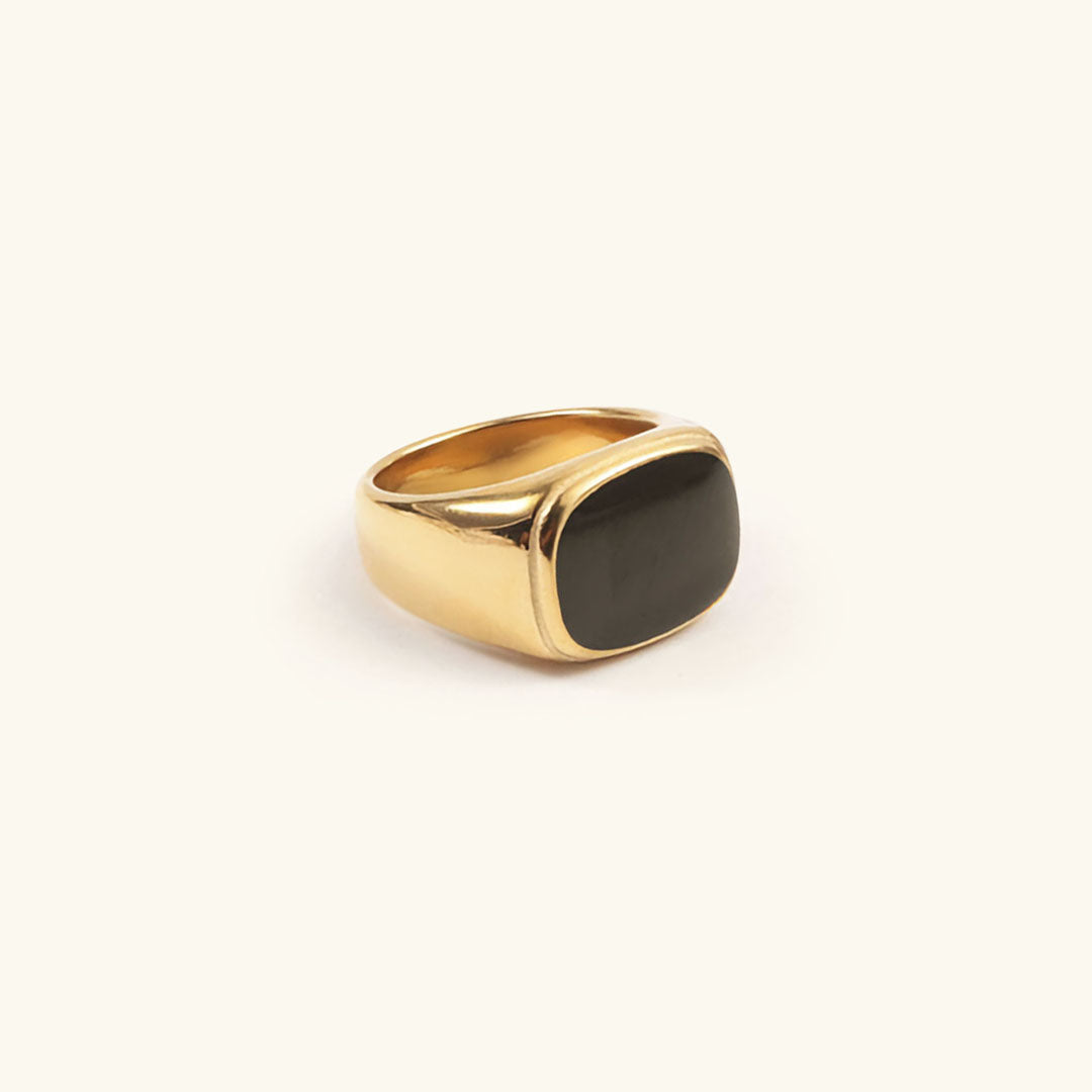 Osmo - Schwarzer Stein Gold Ring