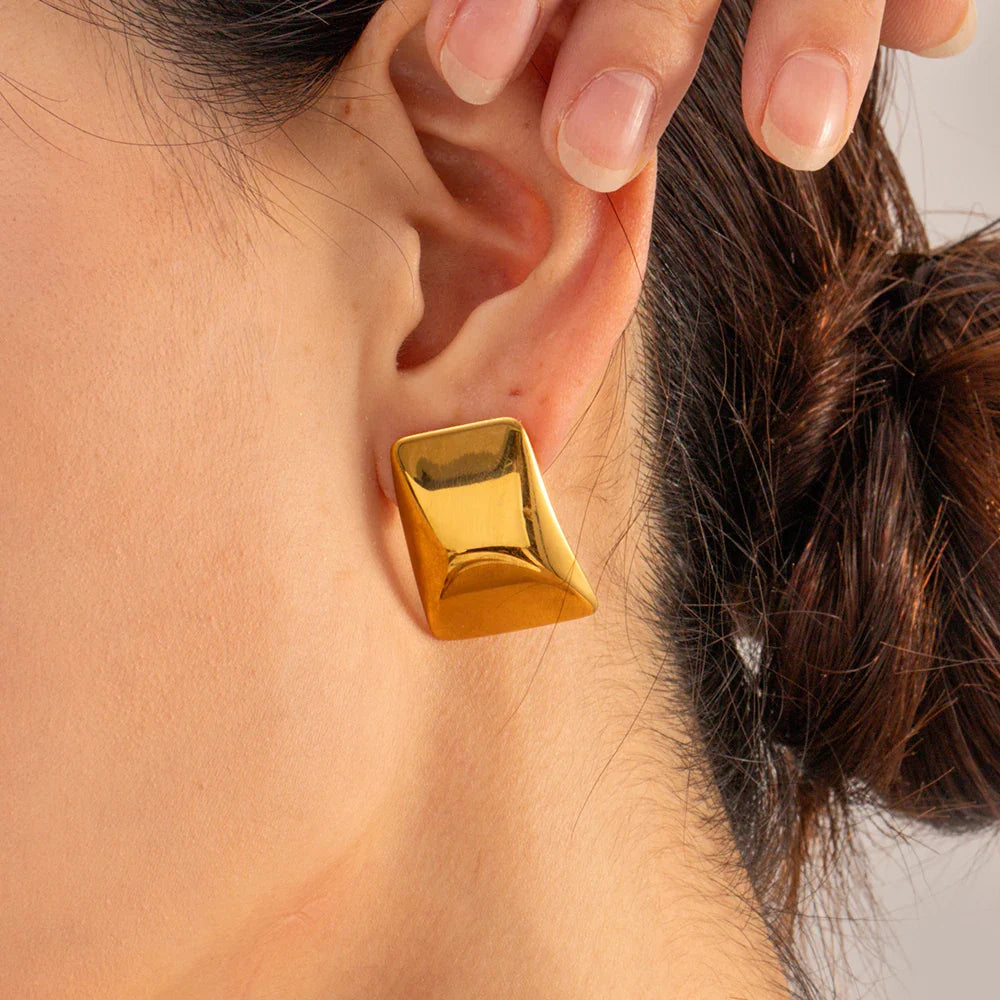 Elsie - Pendientes cuadrados oro Curve