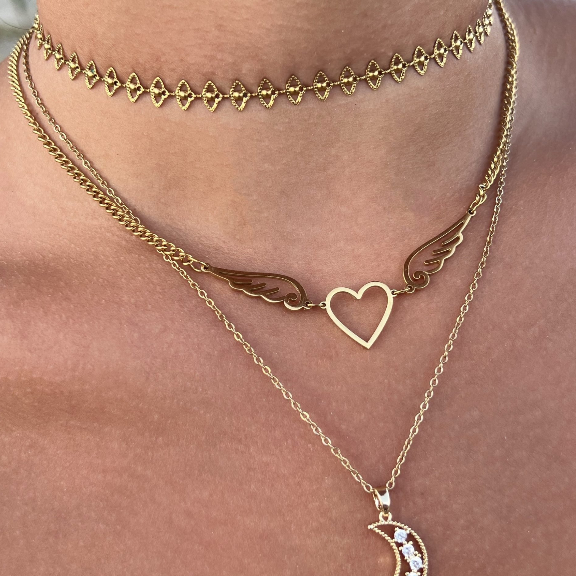 Corazones y Alas - Collar Minimalista