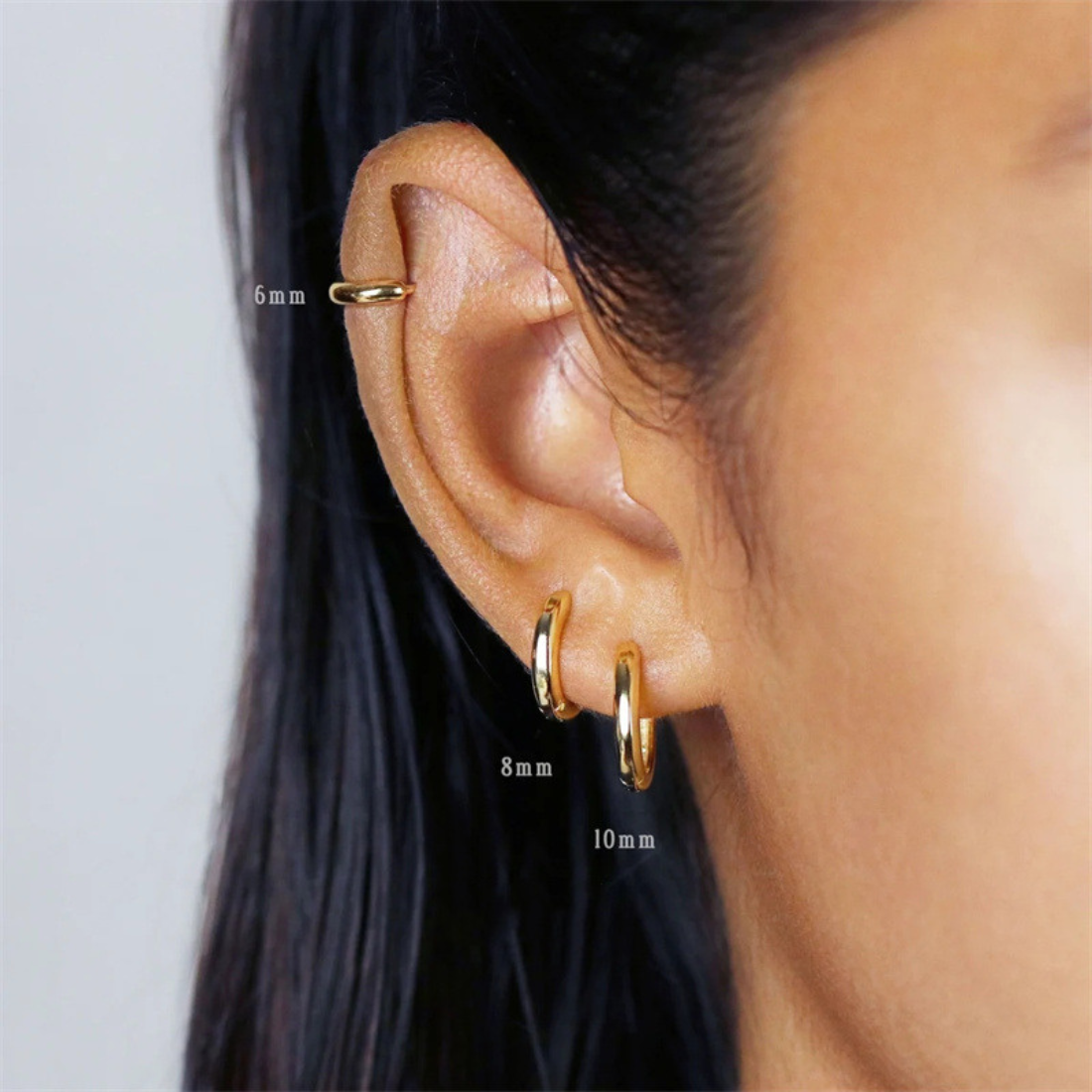 Pendientes Huggie de Oro - Pendientes de aro de 7 piezas