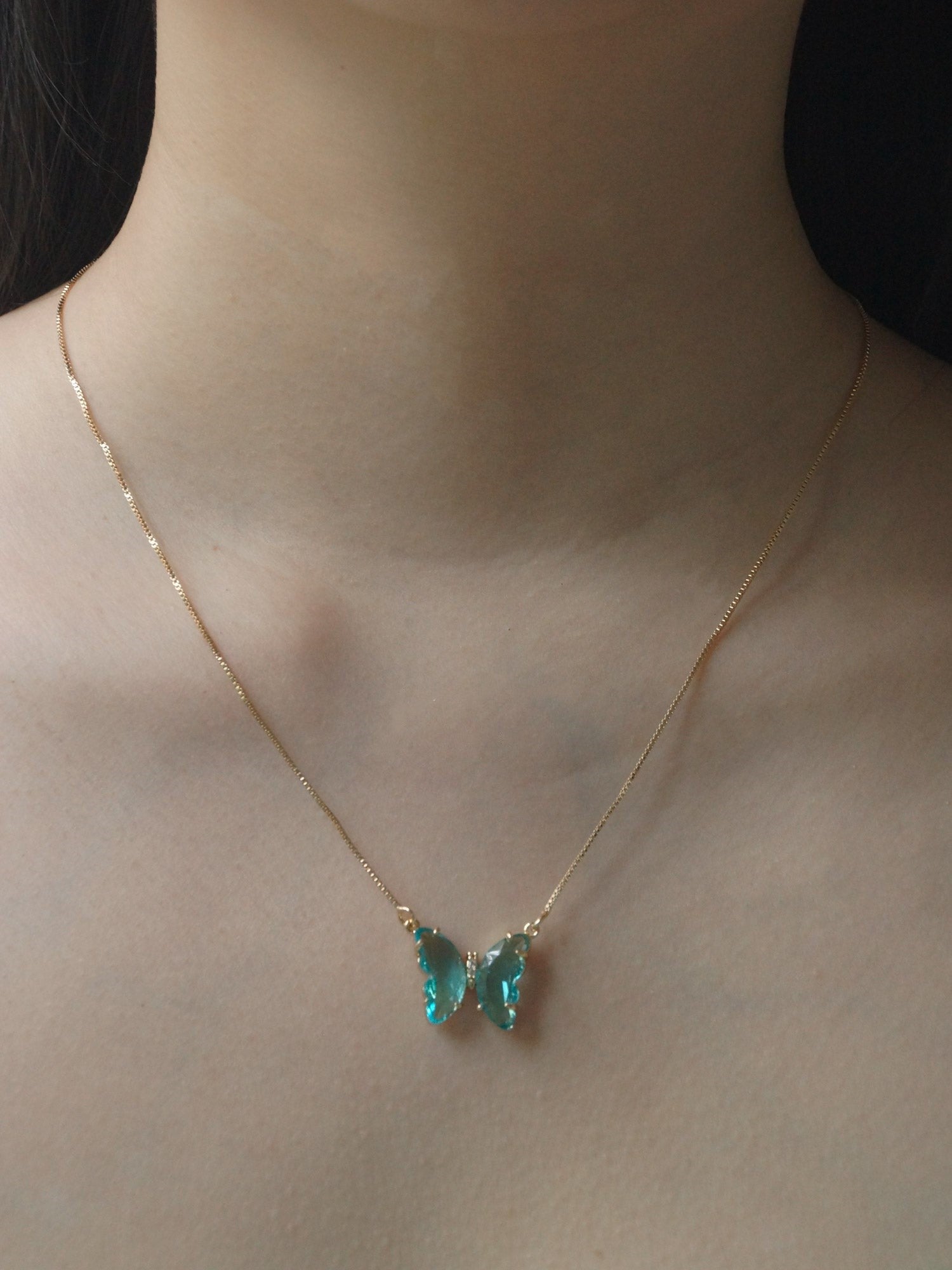 Aurora - Collar Mariposa Cristal Aqua