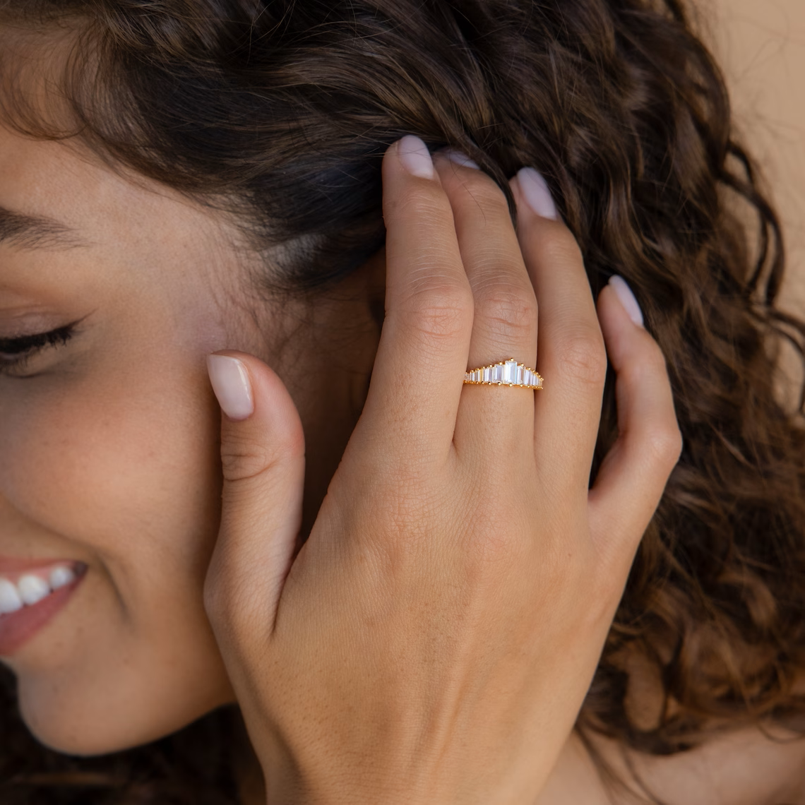 Anillo de cóctel con incrustaciones de cristal - Anillo de diamantes Art Déco