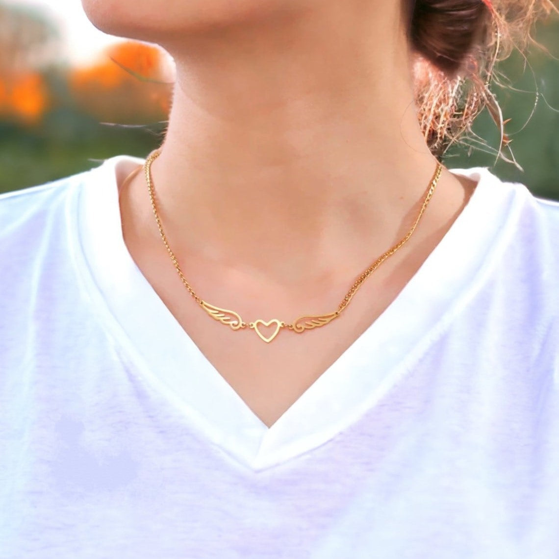 Corazones y Alas - Collar Minimalista